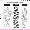 Cybersigilism Procreate Tattoo Brushes: 105 abstract line effects, ink outlines, textured strokes