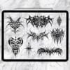 Procreate Cybersigilism Tattoo Stamps: 200 symmetrical stamps (Photoshop & CSP supported)