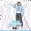 Anime male pose stamps for Procreate, Photoshop & CSP — 100 manga pose bases, male body reference for character drawing