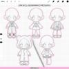 Procreate Chibi Clothes: 100 girl outfit clothing stamps (Photoshop & CSP supported)
