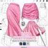 Procreate Skirt Stamps: 100 fashion illustration skirt bases (Photoshop & CSP supported)