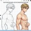 Procreate Manhwa Men Stamps: 100 korean webtoon male bodies, torso stamps (Photoshop & CSP supported)