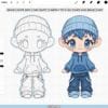Procreate Chibi Clothes: 100 boy outfit clothing stamps (Photoshop & CSP supported)