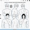 Procreate Manhwa Men Stamps: 100 korean webtoon male bodies, torso stamps (Photoshop & CSP supported)