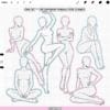 Procreate Female Poses: 100 female body figure drawing bases (Photoshop & CSP supported)