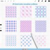 Procreate Coquette Brushes: 200 dual-color outline frames, borders and ribbons, patterns and decor