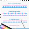Procreate Coquette Brushes: 200 dual-color outline frames, borders and ribbons, patterns and decor