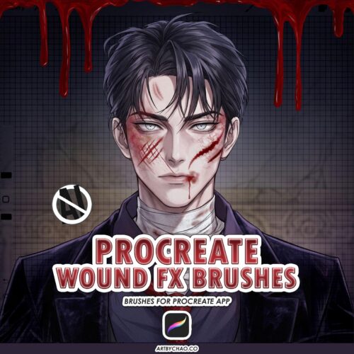 Procreate Wound Brushes: 70+ Wounds, Scars, Cuts, Blood FX