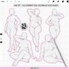 Procreate Plus Size Stamps: 100 female body pose stamps for figure drawing (Photoshop & CSP supported)