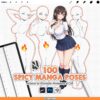 Procreate Spicy Manga Poses: 100 curvy female pose stamps (Photoshop & CSP supported)